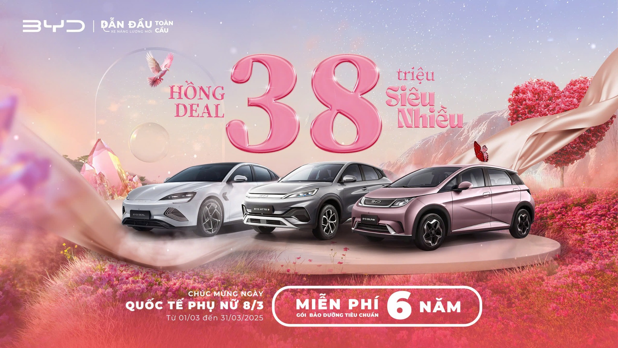 GIẢM NGÀY 38 TRIỆU KHI MUA XE BYD TRONG THÁNG 3/2025