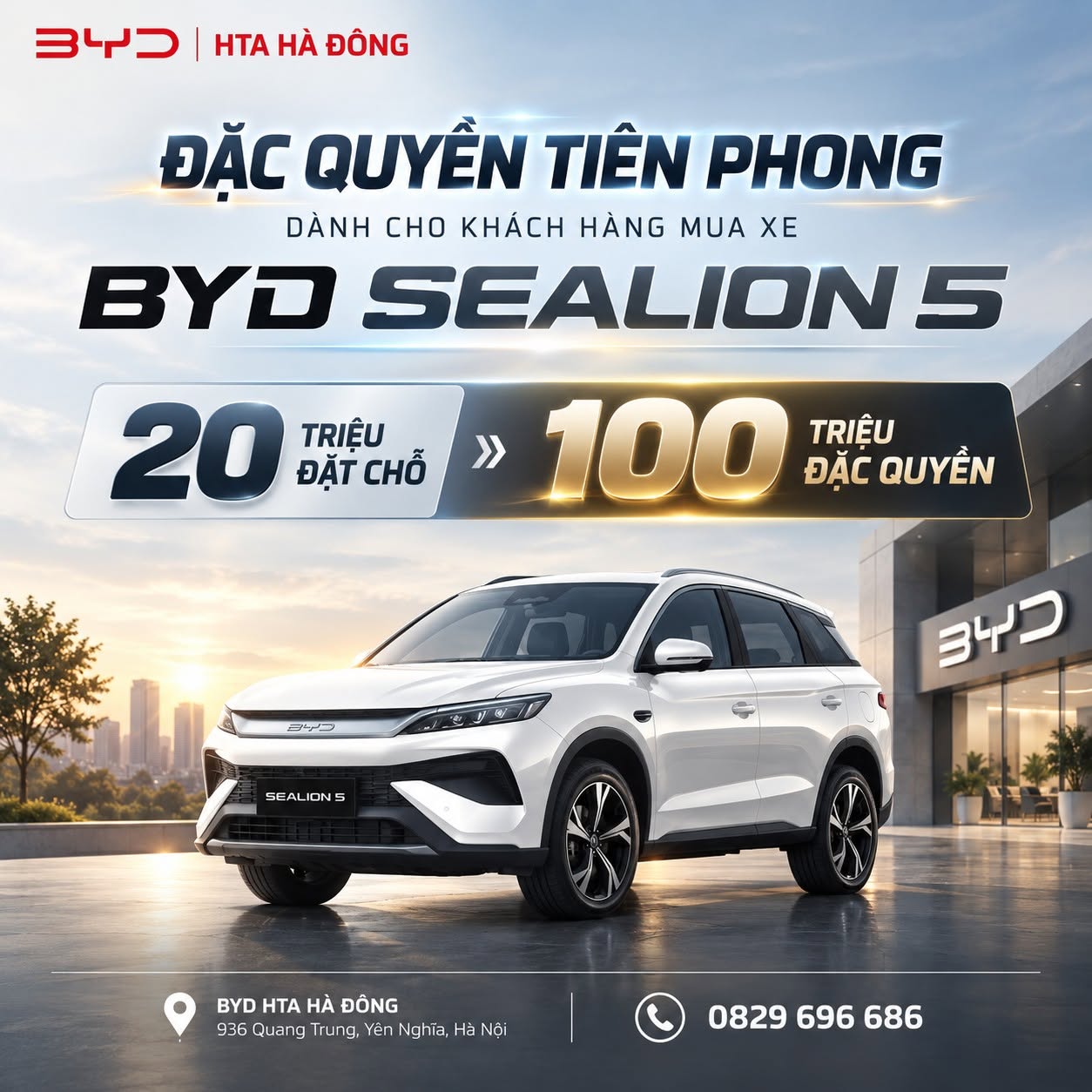 Ưu đãi đặt cọc BYD SEALION 5 sớm